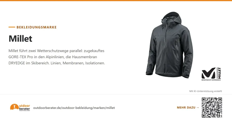 Teilen-Bild zu Millet Bekleidung: GORE-TEX Pro, DRYEDGE und Daune
