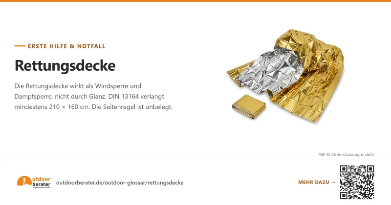 Teilen-Bild zu Rettungsdecke: Aufbau, Wirkung, die Seitenfrage