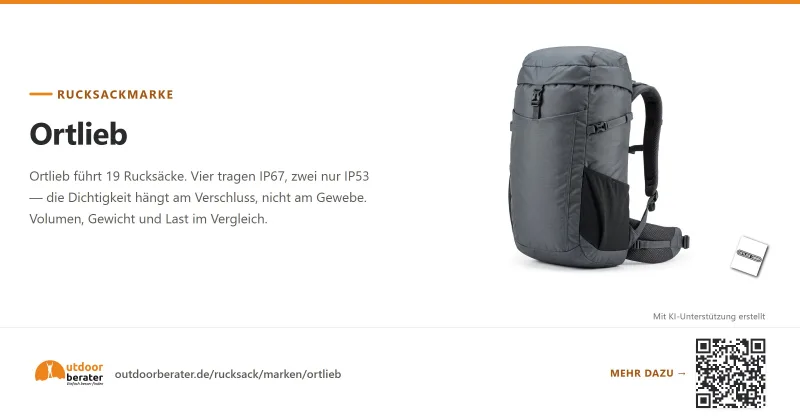 Teilen-Bild zu Ortlieb Rucksäcke: IP-Klasse statt Wassersäule