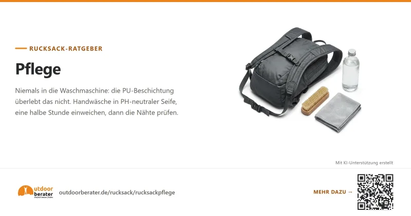 Teilen-Bild zu Rucksack reinigen: Handwäsche statt Waschmaschine