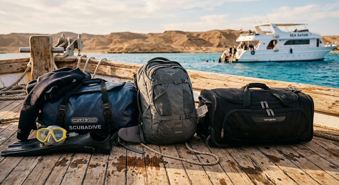 Rucksack oder Packsack für Tauchsafaris